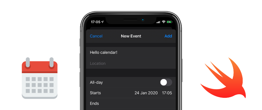 Image for How to use EKEventEditViewController in Swift to let user save event to iOS calendar