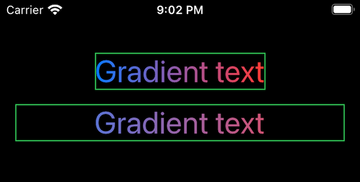 Gradient text with UILabel and frame