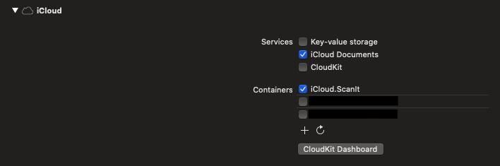 Xcode iCloud Drive capability configuration